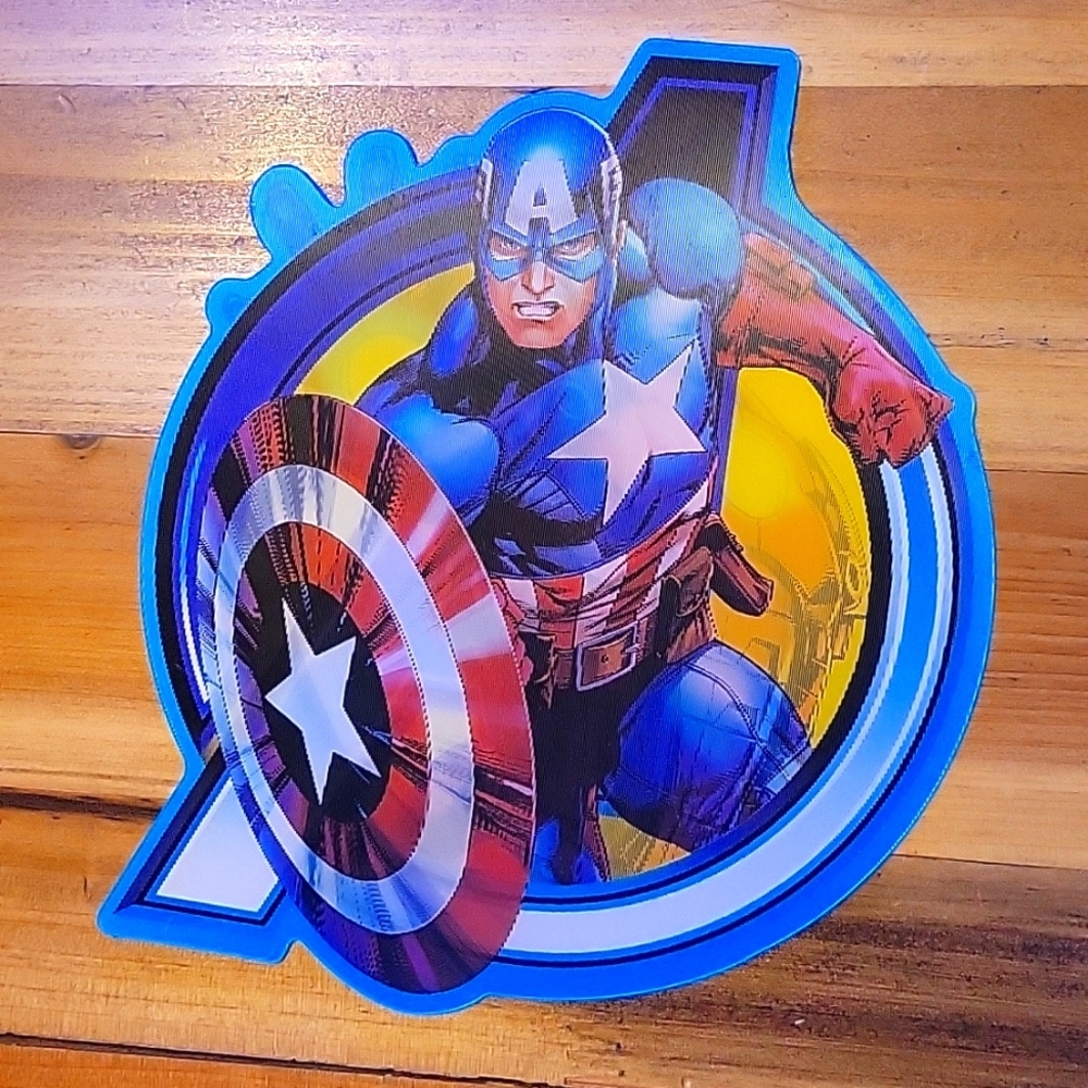 Captain America To Iron Man Holographic Decal - Waterproof Lenticular Sticker